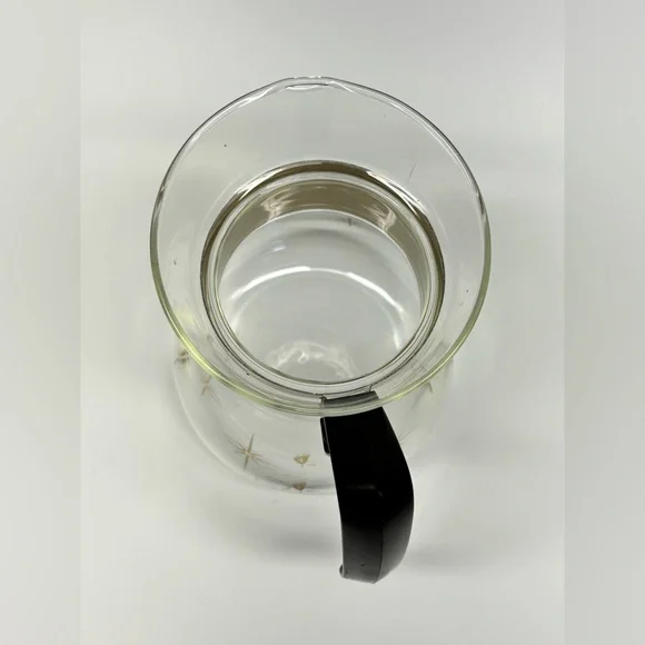 Vintage MCM Pyrex Corning 1960s Atomic Star Burst 4-6 Cup Coffee Pot Carafe - Picture 8 of 10